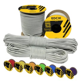 EdcX 3 mm Nylon Paracord 425 (15, 30, 50 and 100m) – 3 mm Type II, 100% Nylon Rope, 3 Strand Rope, 3 mm Nylon Rope in Many Colors (White, 15 m)