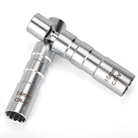 QIMEI-SHOP Spark Plug Wrench Magnetic Universal Flexible Spark Plug Wrench 14 mm & 16 mm with 3/8 Inch Drive for Car & Motorcycle Pack of 2
