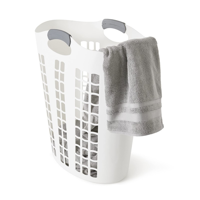 Gracious Living Laundry Basket, Easy Carry Flex Collapsible Hamper, 87.5