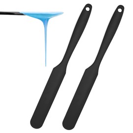 Non-stick Wax Spatulas Jar Spatulas Set, Hair Removal Waxing Applicator Easy to clean Reusable Scraper, Large Area Hard Wax Sticks for Body Use on Salon and Home Mixing Baking Scrapers (2 PCS, Black)