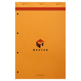 Clairefontaine Calligraphe Master 10774C Notepad / Notepad Stapled at the Head 4 Hole Punched A4+ 21 x 31.8 cm 40 Sheets Squared 80 g Ideal for Meetings and Quick Notes Orange Pack of 1