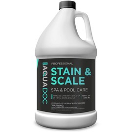 Pool & Hot Tub Stain and Scale Remover - AquaDoc 1 Gallon (128oz) Pool Stain & Scale for Calcium, Iron, Copper & Rust Buildup - Works on Vinyl, Plaster, Fiberglass, Pebble & More