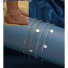 ZHESHY Pack of 2 Anklets Gold Silver for Women 18k