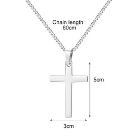 Maykafay Men's Cross Necklace with 60 cm Chain