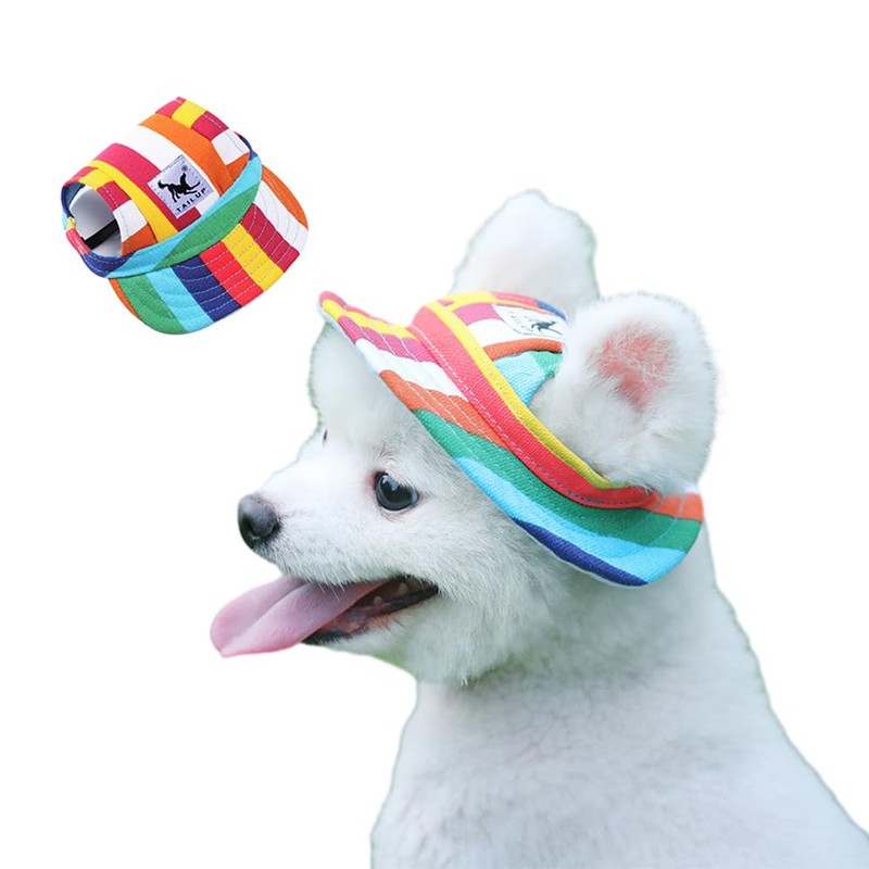 Dog Baseball Cap Outdoor Pet Sun Hat Summer Canvas Visor