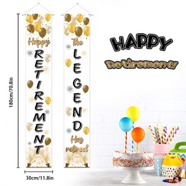 LASKYER Happy Retirement Door Banner - Cheers to Retirement Home Wall Photoprop Backdrop,Farewell Party Decorations.