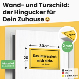 DankeDir! Interested mich nicht die Bohne Sign 30 x 20 cm Funny Saying Birthday Gift Door Sign Wall Decoration Gift Idea Friends Party Gift