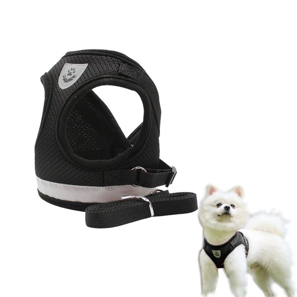 PLATEYTR Adjustable Reflective Dog Harness Set with Lead, Dog Harness