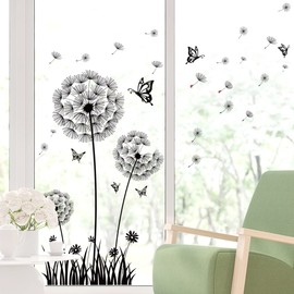 BASHOM BS-105 Dandelion Wall Stickers Flying Flowers Butterflies Decals Removable for Nursery Bedroom Living Room Kitchen Art Home Decor Decorations baby
