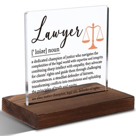 Lawyer Appreciation Gift, Inspirational Definition Plaque for Attorneys, Thank You Gift for Legal Professionals, 4x4 Inch Acrylic Desk Sign,XXD131