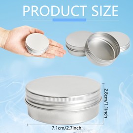 120 Pack Round Aluminum Tin with Screw Lid 2 oz Round Metal Cans Containers Empty Balm Storage Jars DIY Crafts Refillable Tin for Candle Salve Cosmetic Spices Food Lotion Beard (Color Set 1)