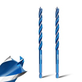 Teronbeta Wood Drill Bit 8 mm x 155 mm x 2 Pieces Professional Wood Auger Drill Bit with 1/4 Inch Hex Shank and Centre Point