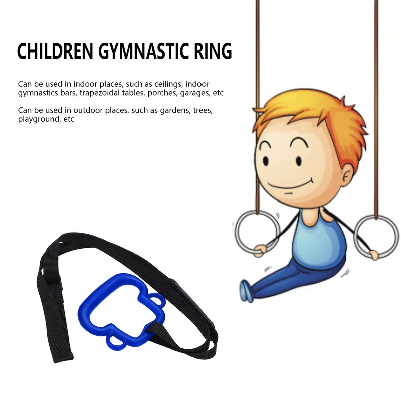 1Pair Children Gymnastic Rings with Adjustable Straps Kids Exercise Pull