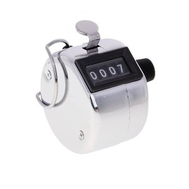 Voarge Hand Counter Clicker Pedometer, Hand Counter with 4-Digit Display Metal Mechanical Clicker, for Personal Counter, Golf, Row Counter, Knitting