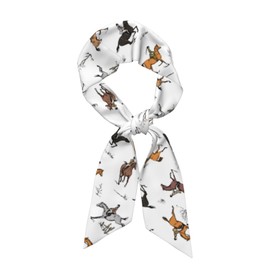 FYQZVI Equestrian Horse Riding Purse Scarf Handbags For Women Scarfs Bags Band Hair Neck Scarves Silky Long Thin Satin Headscarf Fashion