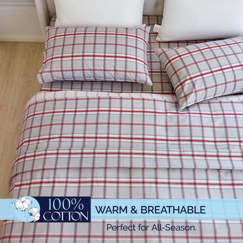 Elegant Comfort Soft 4-Piece 100% Turkish Cotton Flannel Sheet Set