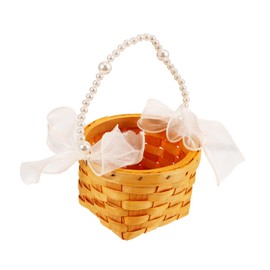 Levemolo Handwoven Flower Basket with Handle Small Woven Gift Basket for Wedding Party Favors for Home Organization and Decorations