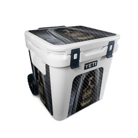 MightySkins Carbon Fiber Skin Compatible with Yeti Roadie 48 Wheeled Cooler - Reaper Skull | Protective, Durable Textured Carbon Fiber Finish | Easy to Apply and Change Style | Made in The USA
