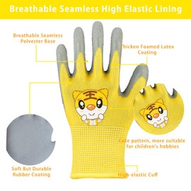 KARELLS Gardening Gloves, Work Gloves, Kids Safety Work Gloves, Safety Working Gloves, Kids Gardening Gloves, Childrens Garden Gloves Non-Slip Work Gloves, for Boys&Girls Under 5 years
