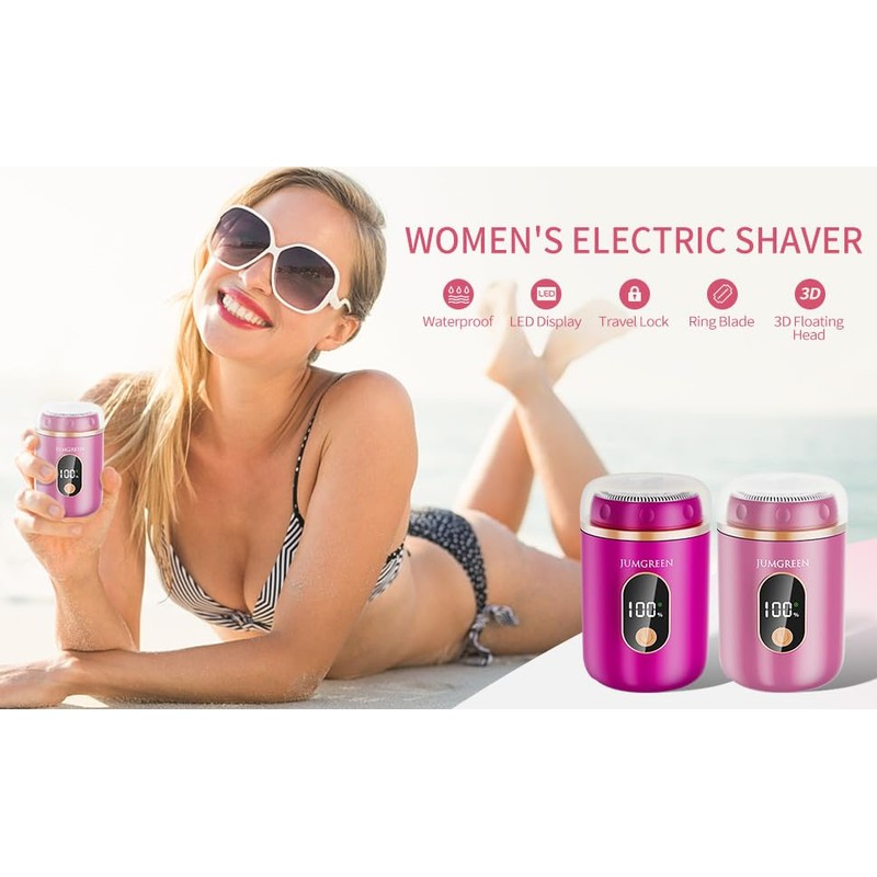 Women's Portable Mini Electric Razor, Painless Rechargeable Shaver for Face,