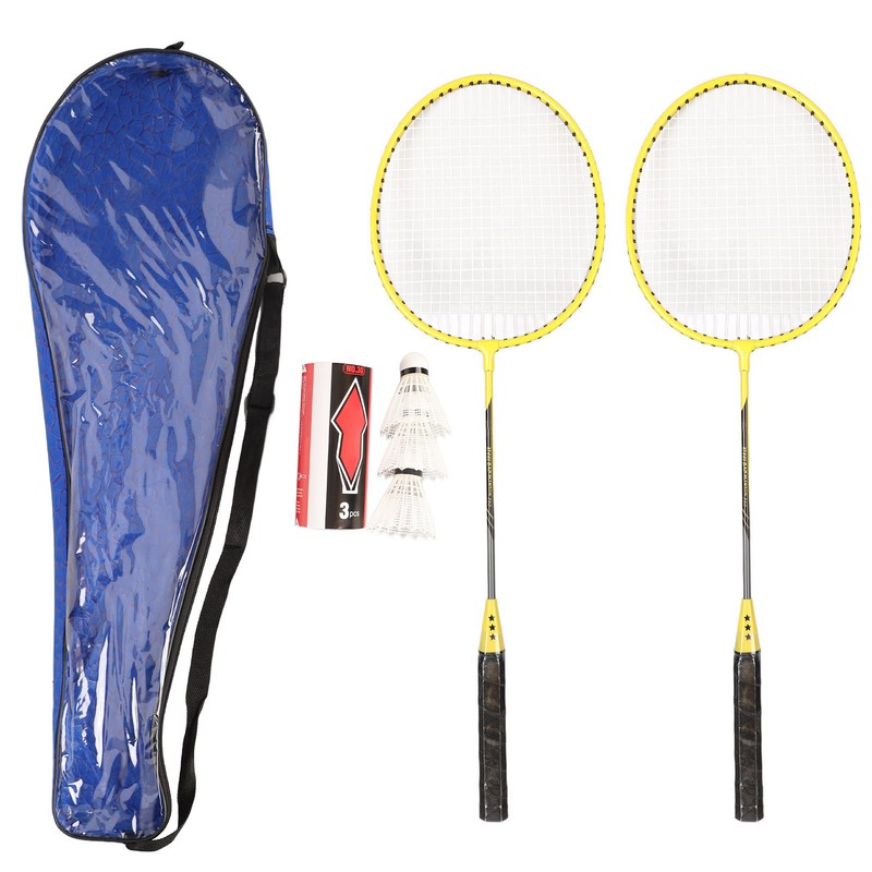 Badminton Rackets Iron Alloy Lightweight Badminton Racquets with 3 Balls