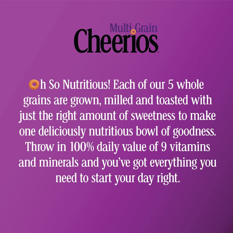 Cheerios Multi Grain, Breakfast Cereal, Gluten Free, Whole Grain Oats,