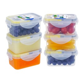 EASYLOCK 6 Pack 180ML Small Food Containers with Lids Airtight Plastic Meal Prep Containers Mini Food Pots BPA Free