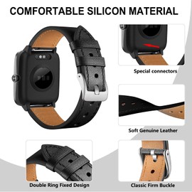 VELULYX genuine leather strap compatible ID205L, 19mm Strap for GRV FC1,IDW15, ID205L, ID205U, ID205S, ID205G, ID215G, ID216, SW020, SW021, SW023, YM020, YM021, YM023, YM205L, Uwatch3 Ufit GT