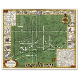 Oberlin College, Ohio Campus Guide Map circa 1929 - 24" x 30"