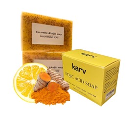 Kojic Acid Soap - Turmeric Lemon Kojic Acid Soap for Skin Brightening and Blemishes - Scrubbing Bead Soaps for Exfoliation (2)