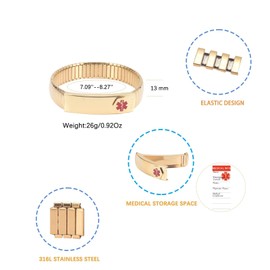 EnerCoppeX SOS Medical Alert PersonalizedID Medical Life Emergency Stainless Steel Bracelet for All People for Travel & Daily Urgency, Stainless Steel