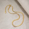 MEVECCO Yellow Gold Herringbone Choker Necklace 18K Gold Plated Simple