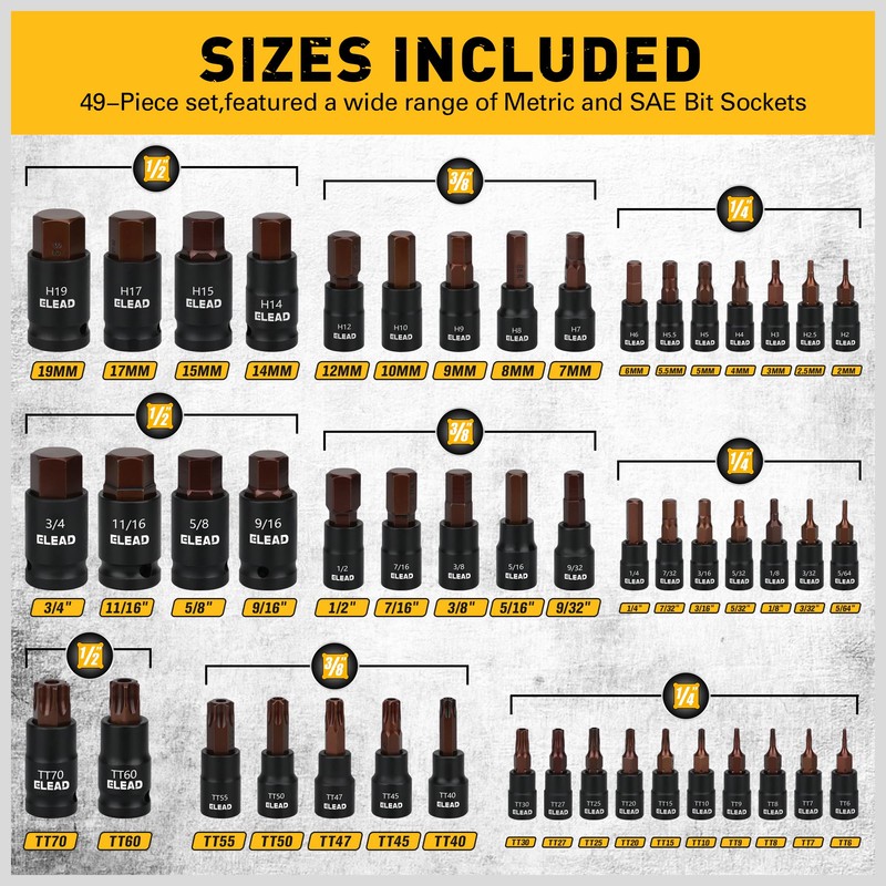 66-Piece Torx Bit & Hex Bit Socket Set: Premium CR-V