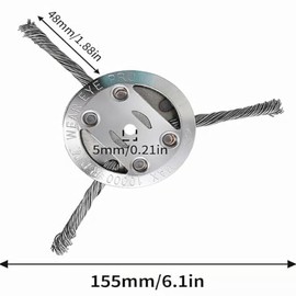 2pcs Steel Wire Grass Trimmer Head, 2025 New 6 Inch String Trimmer Replacement Head, Universal Steel Wire Weed Grass Trimmer Blade Remover Tool for Lawn Mower Tray, Weed Eater