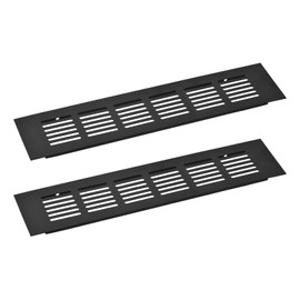 sourcing map 2pcs Rectangle Ventilation Grille Aluminum Alloy Mesh Air Vent Cover Louvered Ventilation Cover for Cabinet Wardrobe Shoe Cabinet Closet, 250x60mm/9.84"x2.36"