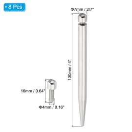 PATIKIL 2/7 x 4 inch Sign Standoff Screws, 8 Pcs Stainless Steel Wall Standoff Mounting Hardware Advertising Glass Nail for Hanging Acrylic Picture Frame Acrylic Panel, Silver