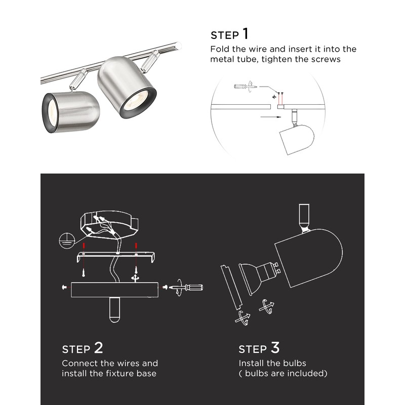 FEMILA 43" Track Light, Brushed Nickel LED Track Lighting Fixtures