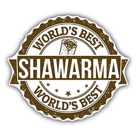 Zirni World's Best Shawarma Food Grunge Rubber Stamp Sticker Decal Design