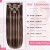 Tebelove Clip in Hair Extensions Real Human Hair 3.9oz/110g Clip