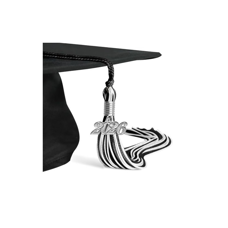 Endea Graduation Mixed Double Color Tassel with Silver Date Drop