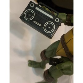 Retro Boombox Radio Cassette Player & 3 Cassettes Miniature 1:12 Dollhouse Scale