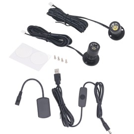 Dimmable Mini Spotlight 5V Mini LED Spotlight 1 to 2 Spot Lights with Dimmer for Display Jewelry Cabinet Porch Black Warm Light