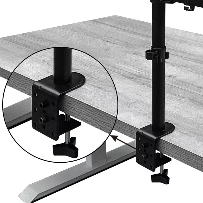 Soporte Base Doble Ergonomica Para Monitor Y Laptop De Mesa