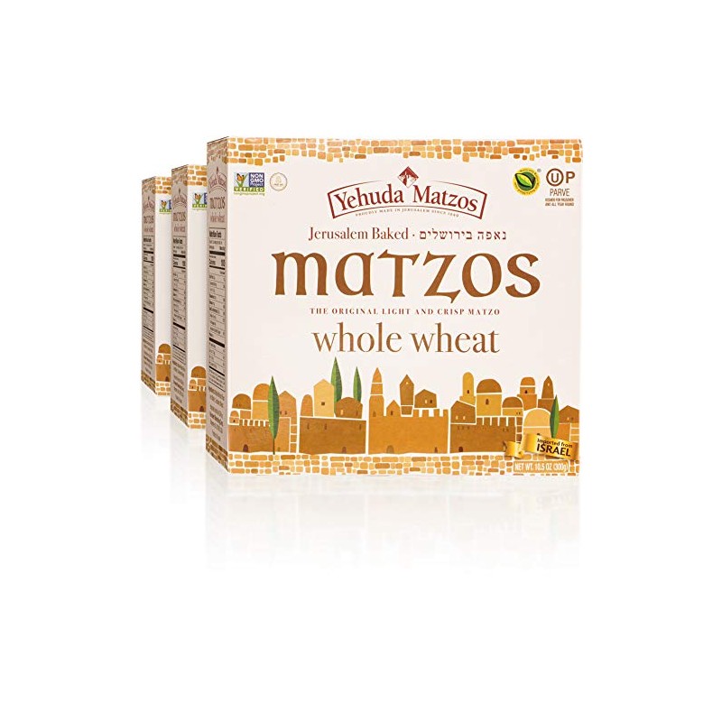 Yehuda Whole Wheat 10.5 oz Matzo Thins (3 Pack) Jerusalem