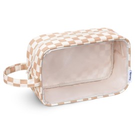 Narwey Reise-Kulturtaschen für Reisende Frauen, transparente Make-up-Organizer-Taschen für Frauen und Männer (Schachbrettlicht-1)