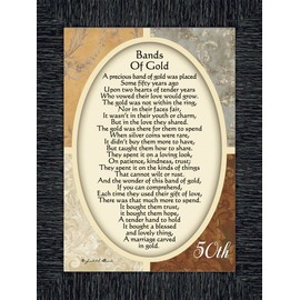 Vintage Bands of Gold, Poem celebrating a couples 50th anniversary, 7x9 77979CH