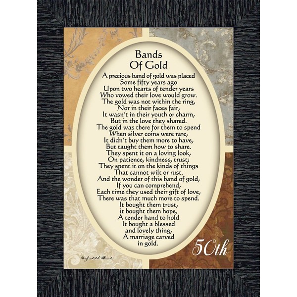 Vintage Bands of Gold, Poem celebrating a couples 50th anniversary, 7x9 77979CH