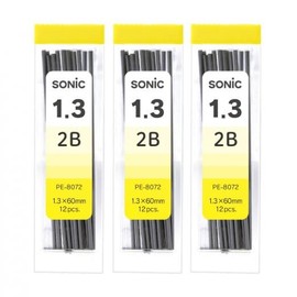 Sonic PE-8072 Mechanical Refills for Pencil 0.05 inch (1.3 mm), 2B, Pack of 12