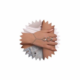 Vacaonio Gothic Cz Spider Finger Ring Bracelet Crystal Spider Hand Chain Bracelet Silver Spider Slave Bracelet Rhinestone Spider Bracelet Adjustable Spider Slave Finger Bracelet Harness Bracelet