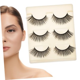 Mikinona 3 Pairs Natural False Eyelashes Cat Eye Lashes Reusable Faux Lashes for Easy Application Versatile Makeup Styles for Parties and Everyday Wear